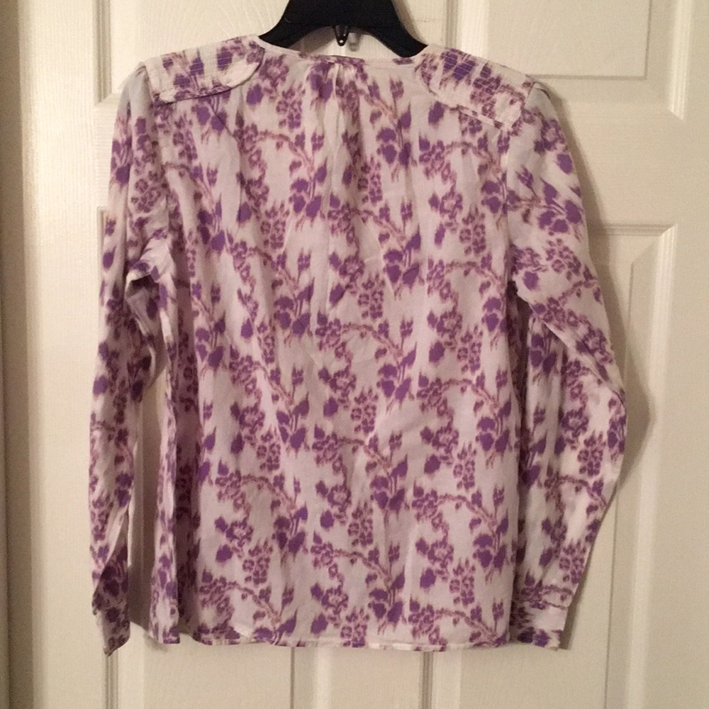 GAP Purple and White Floral Blouse